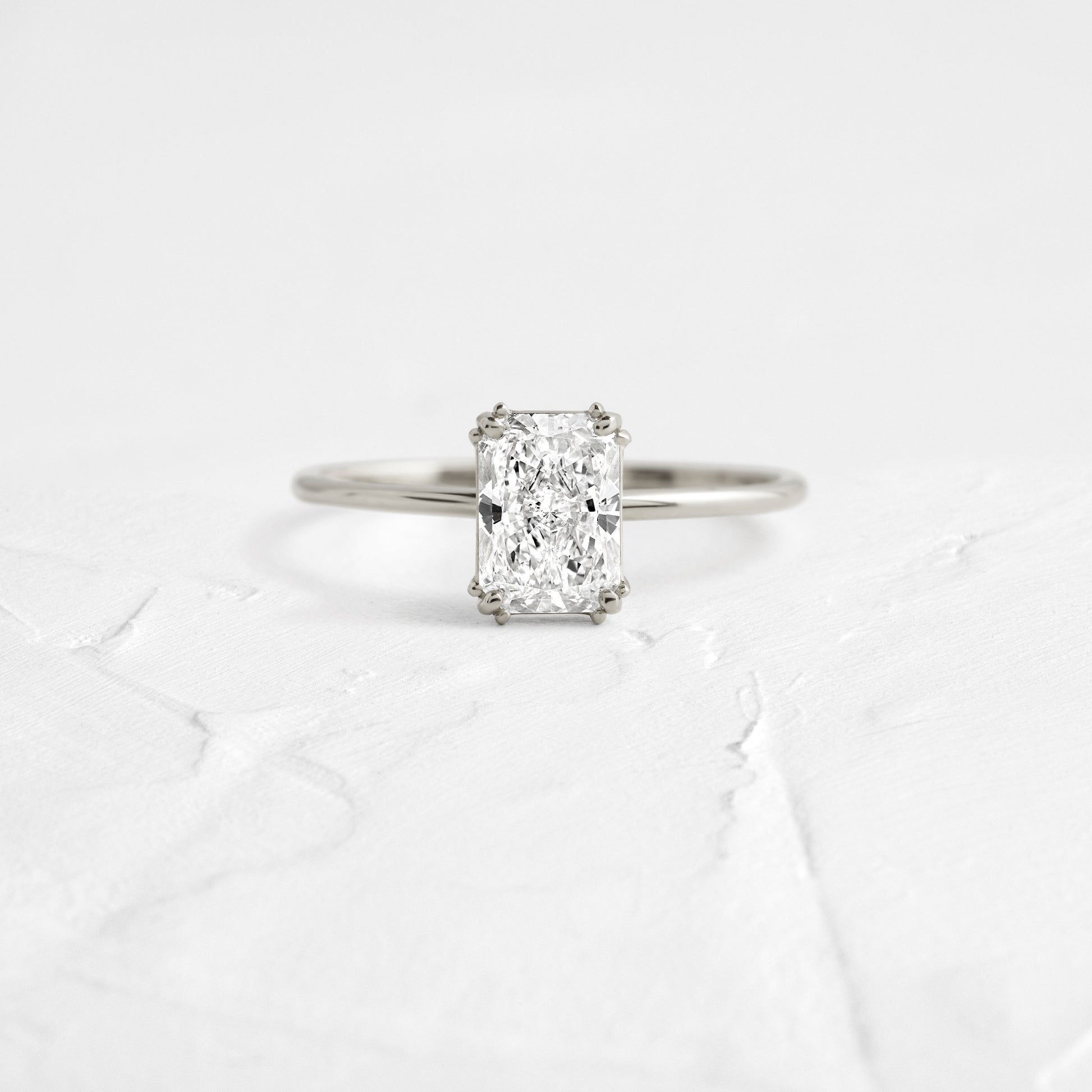 Solitaire Triple Prong-Radiant Lab Grown Diamond Engagement Ring