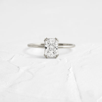 Solitaire Triple Prong-Radiant Lab Grown Diamond Engagement Ring