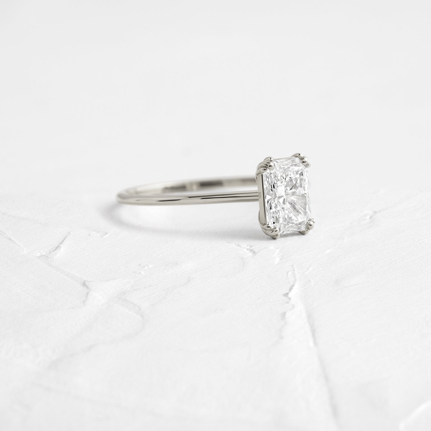 Solitaire Triple Prong-Radiant Lab Grown Diamond Engagement Ring