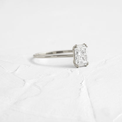 Solitaire Triple Prong-Radiant Lab Grown Diamond Engagement Ring
