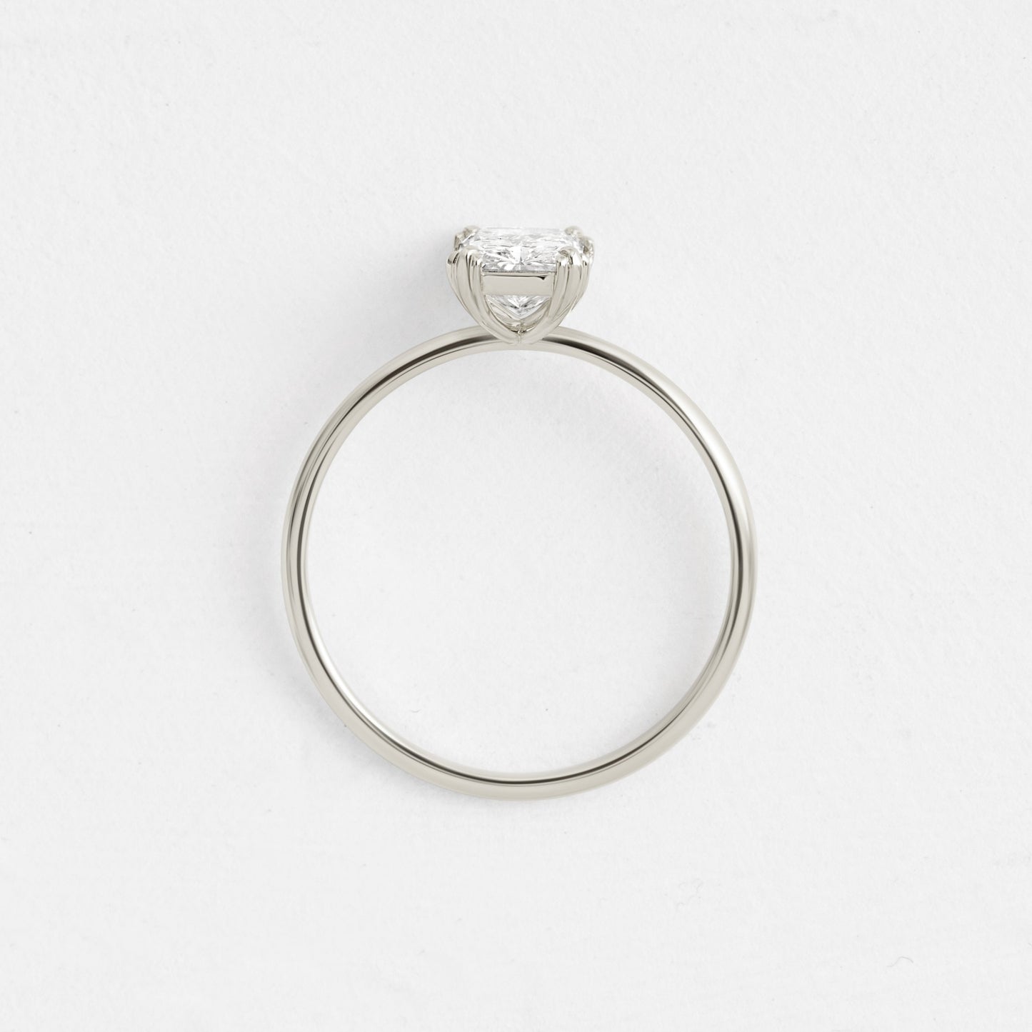 Solitaire Triple Prong-Radiant Lab Grown Diamond Engagement Ring