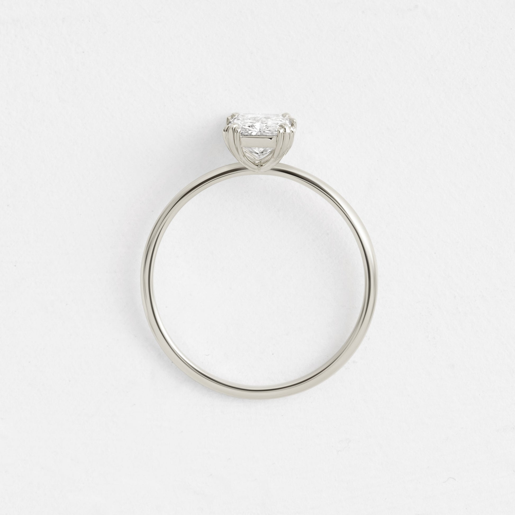 Solitaire Triple Prong-Radiant Lab Grown Diamond Engagement Ring