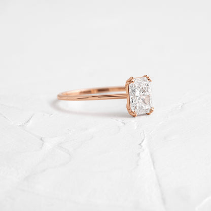 Solitaire Triple Prong-Radiant Lab Grown Diamond Engagement Ring
