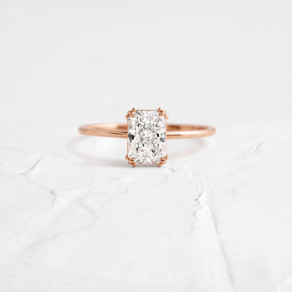Solitaire Triple Prong-Radiant Lab Grown Diamond Engagement Ring