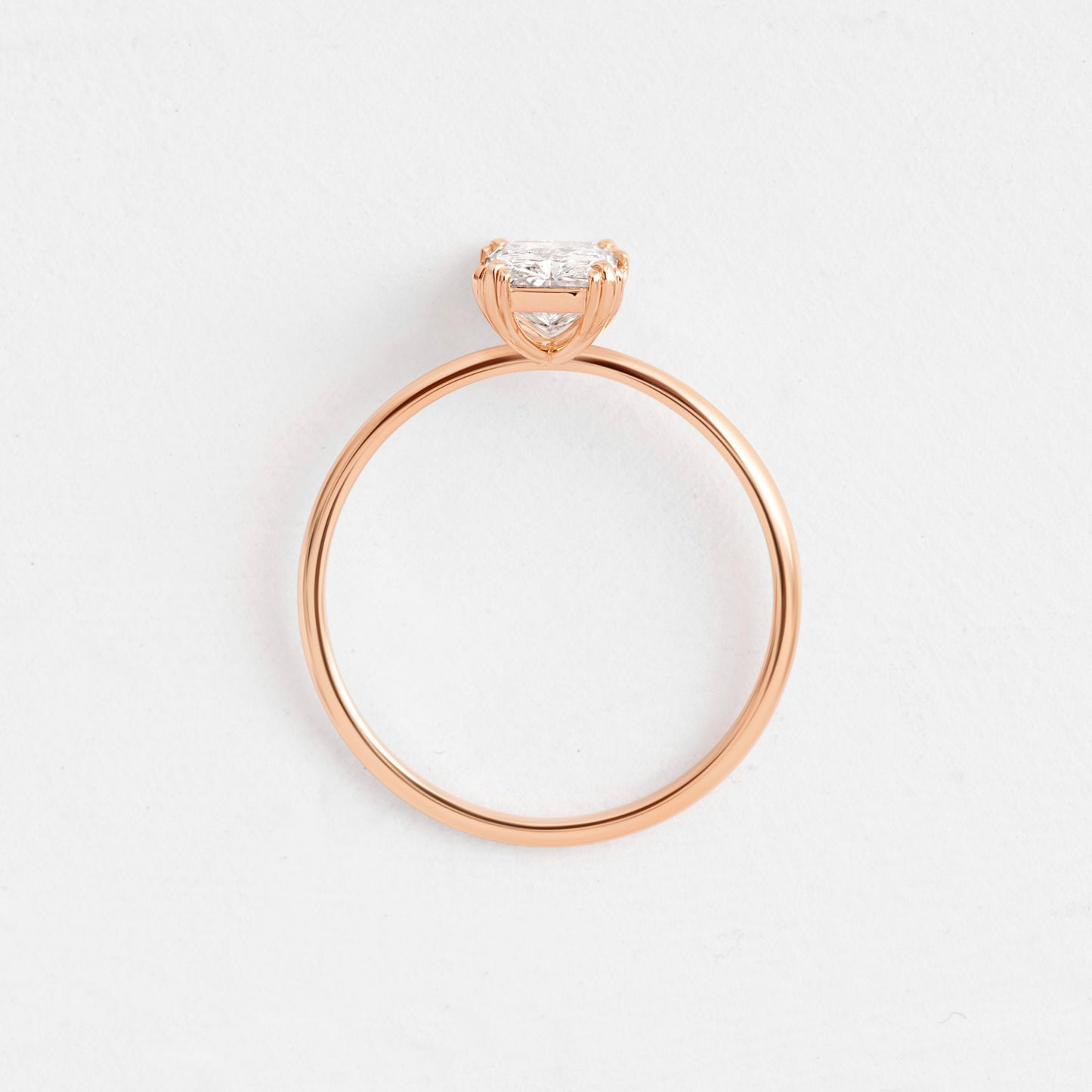 Solitaire Triple Prong-Radiant Lab Grown Diamond Engagement Ring