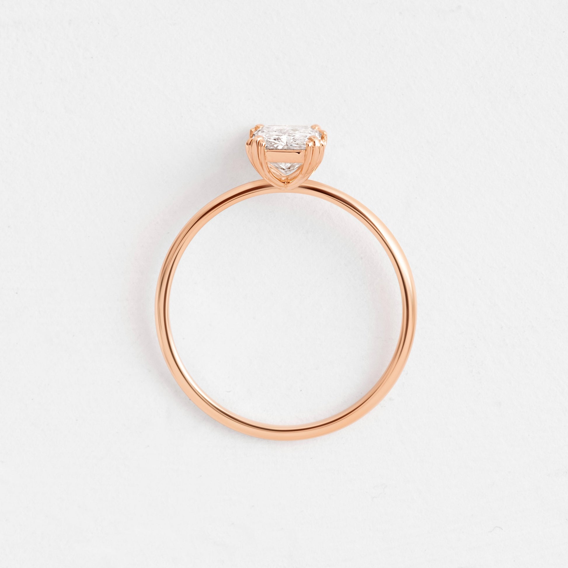 Solitaire Triple Prong-Radiant Lab Grown Diamond Engagement Ring