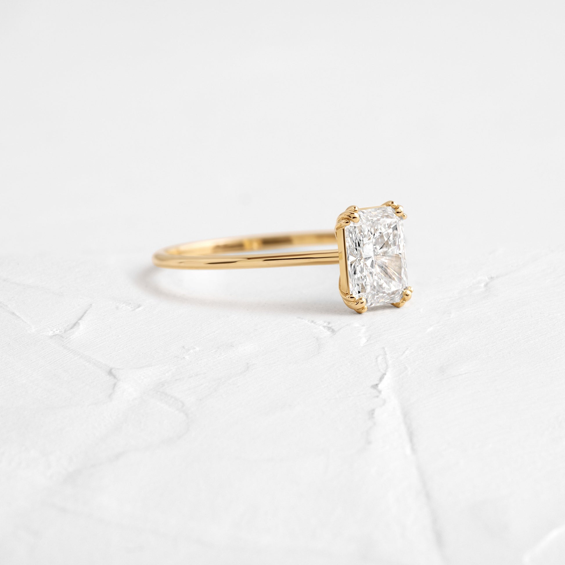 Solitaire Triple Prong-Radiant Lab Grown Diamond Engagement Ring