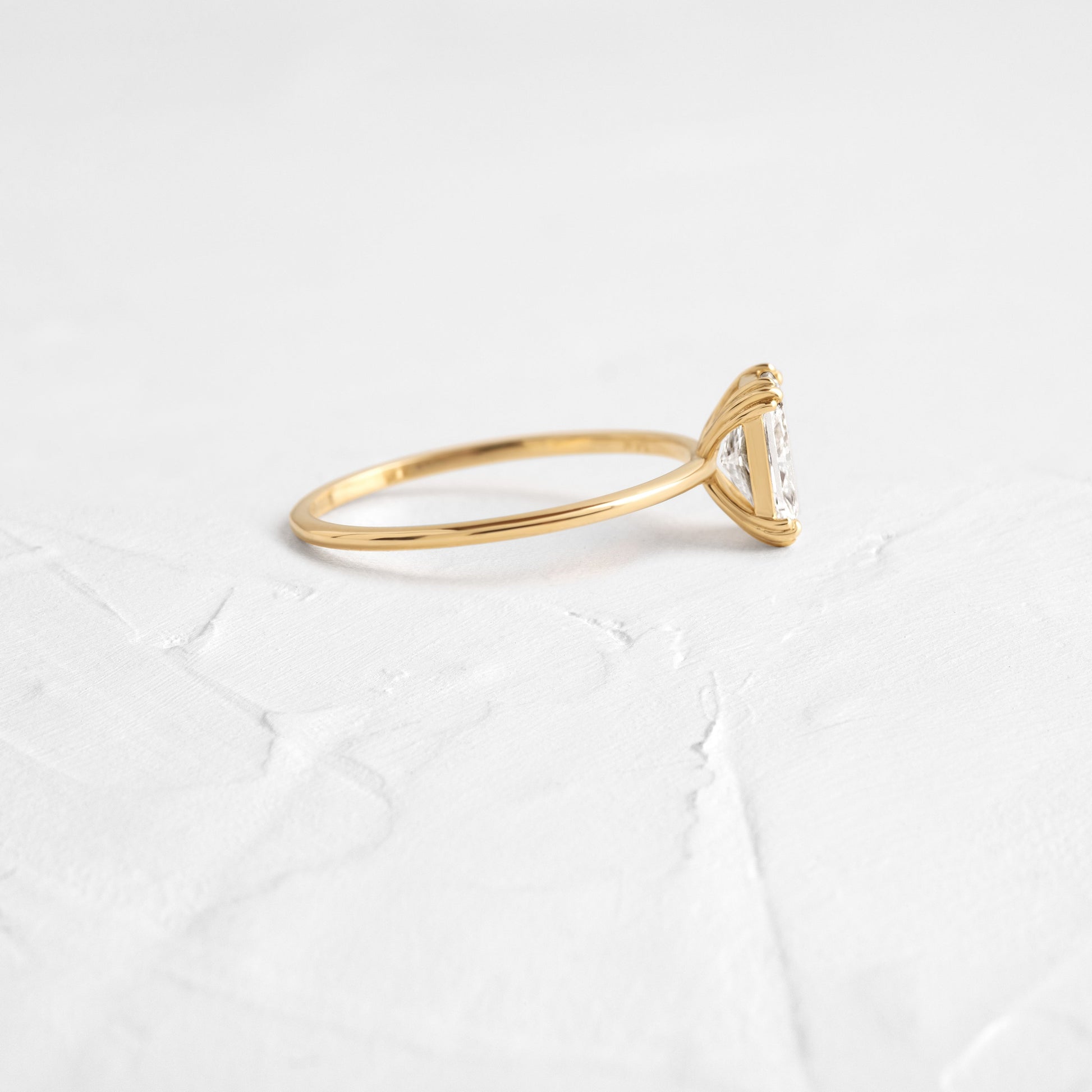 Solitaire Triple Prong-Radiant Lab Grown Diamond Engagement Ring