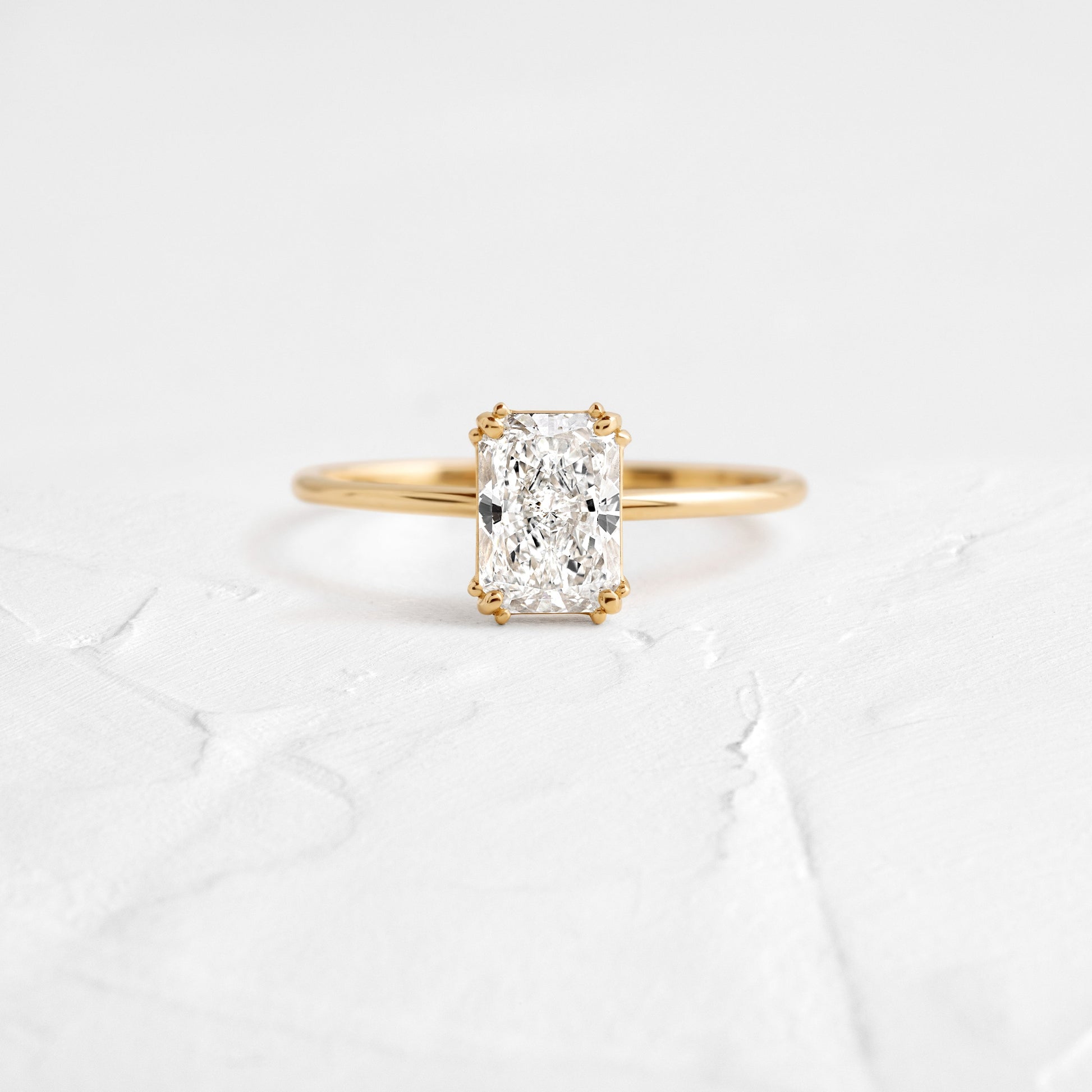Solitaire Triple Prong-Radiant Lab Grown Diamond Engagement Ring