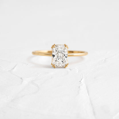 Solitaire Triple Prong-Radiant Lab Grown Diamond Engagement Ring