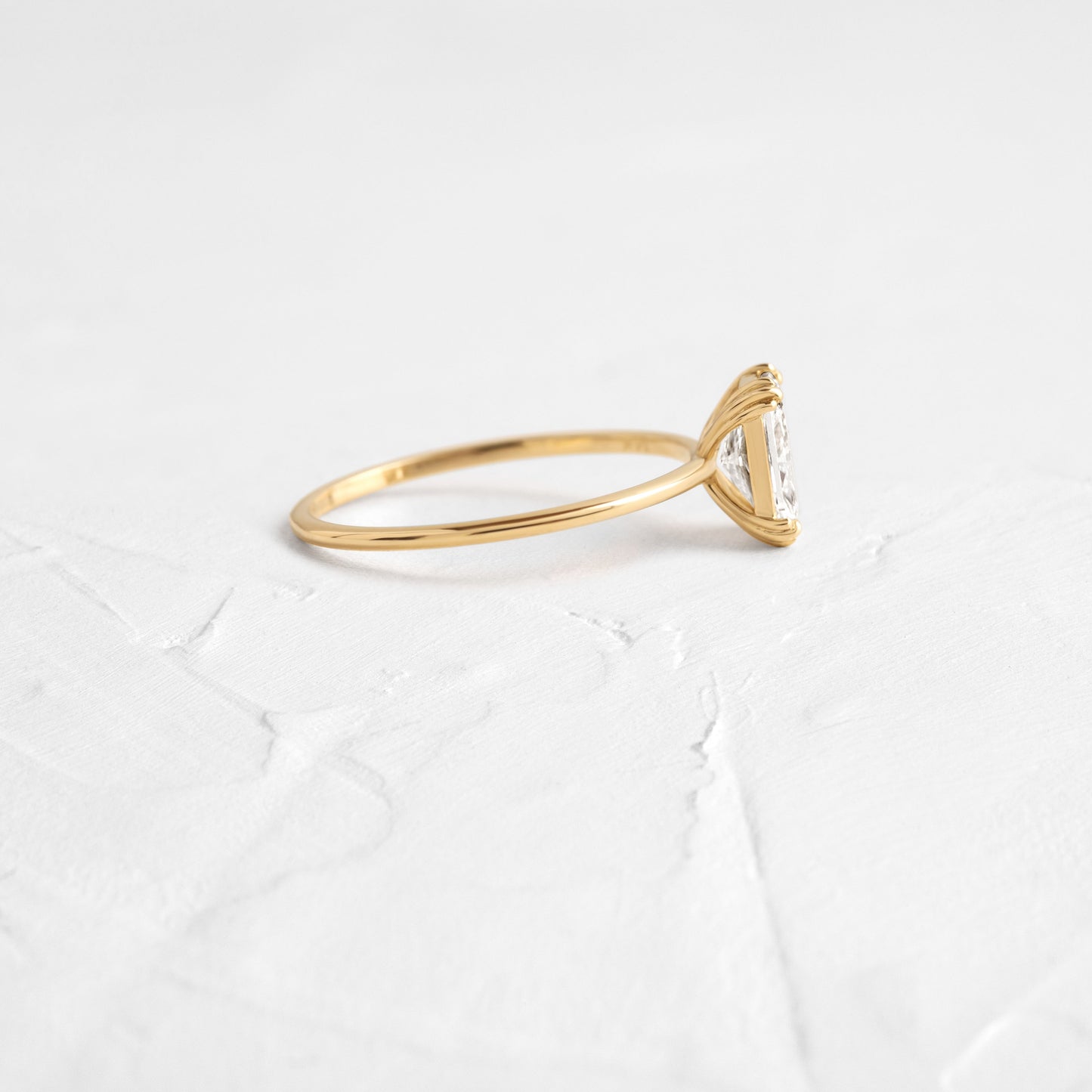 Solitaire Triple Prong-Radiant Lab Grown Diamond Engagement Ring