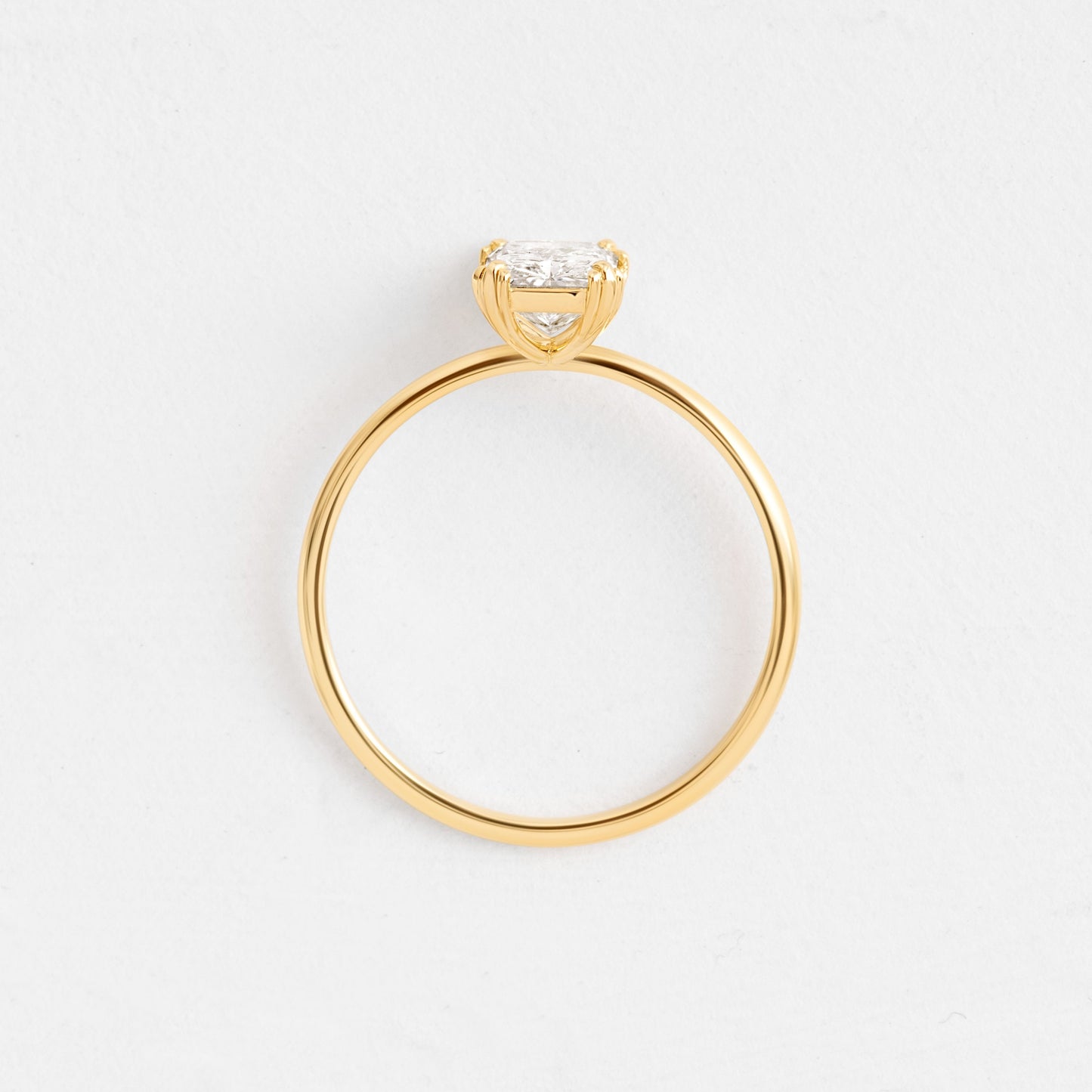 Solitaire Triple Prong-Radiant Lab Grown Diamond Engagement Ring