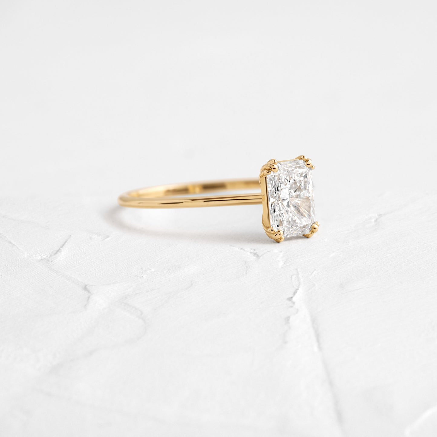 Solitaire Triple Prong-Radiant Lab Grown Diamond Engagement Ring