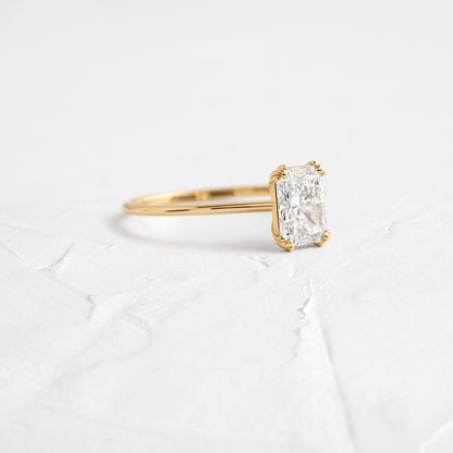 Solitaire Triple Prong-Radiant Lab Grown Diamond Engagement Ring