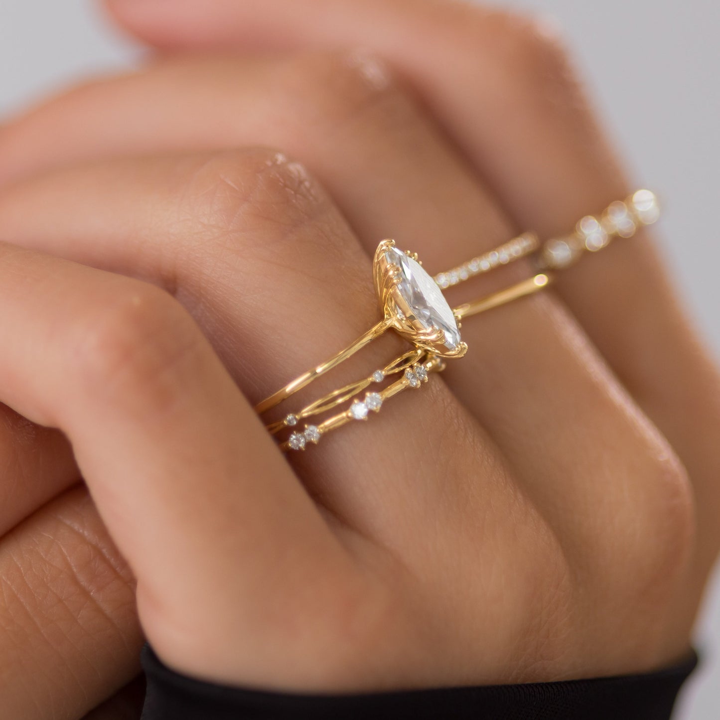 Solitaire Triple Prong-Marquise Lab Grown Diamond Engagement Ring