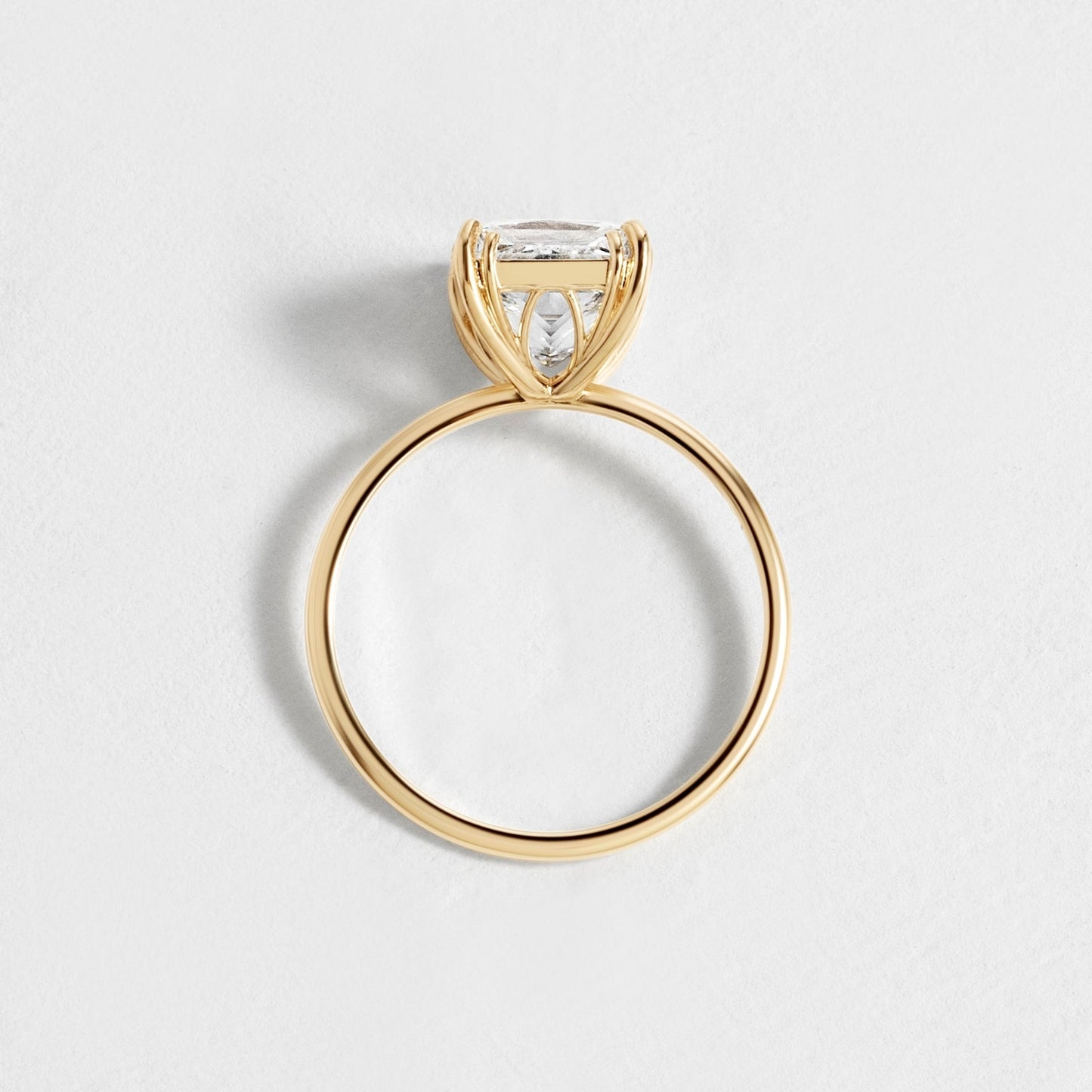 Solitaire Triple Prong-Radiant Lab Grown Diamond Engagement Ring