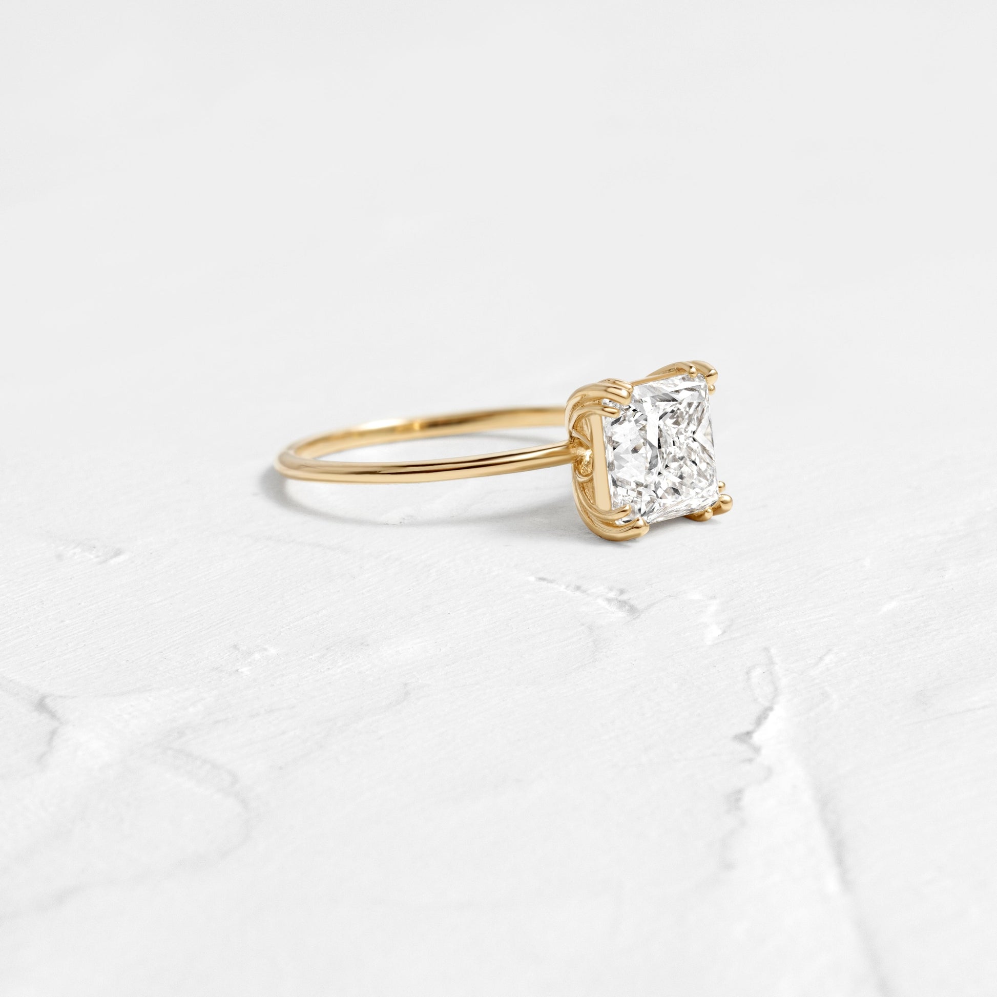 Solitaire Triple Prong-Radiant Lab Grown Diamond Engagement Ring