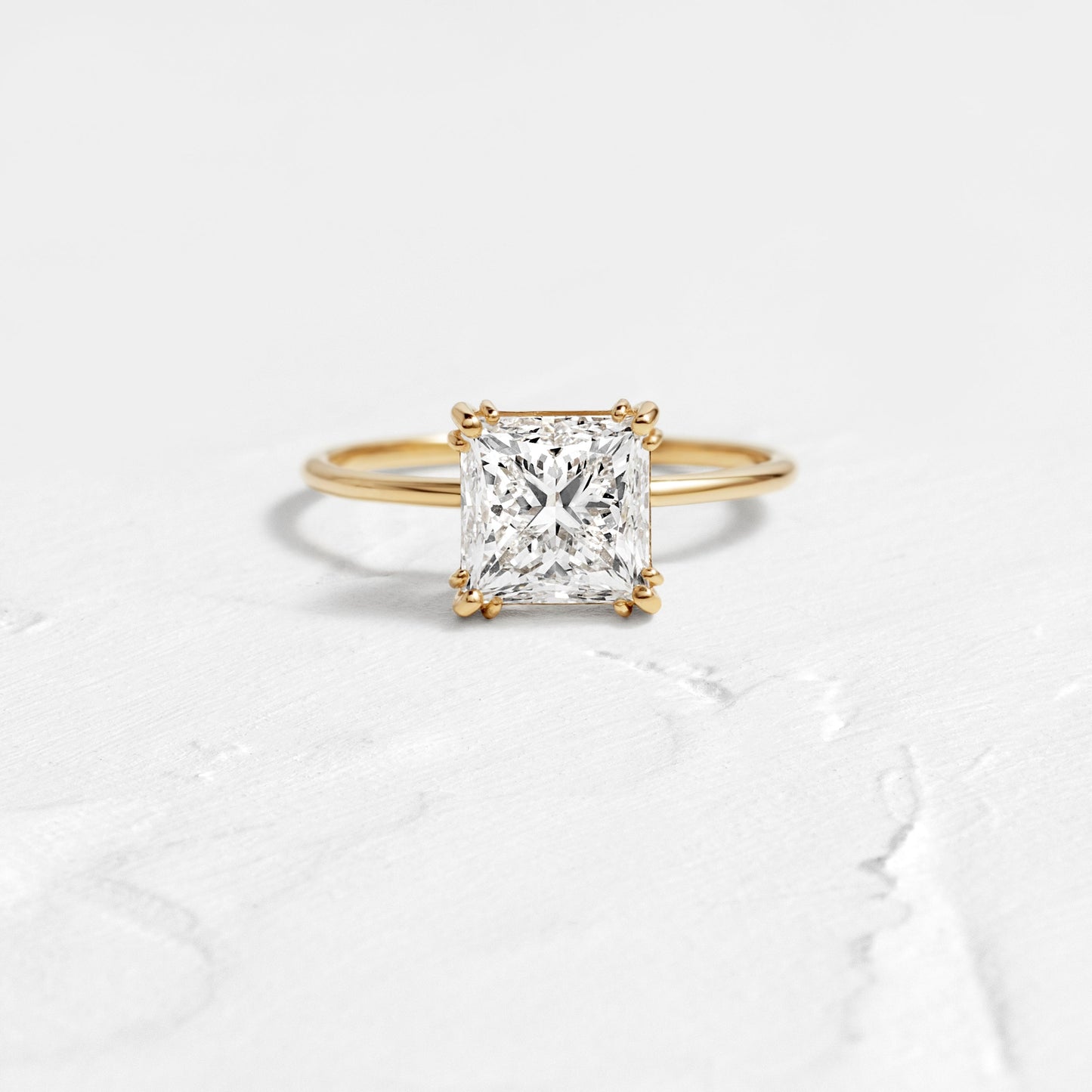 Solitaire Triple Prong-Radiant Lab Grown Diamond Engagement Ring