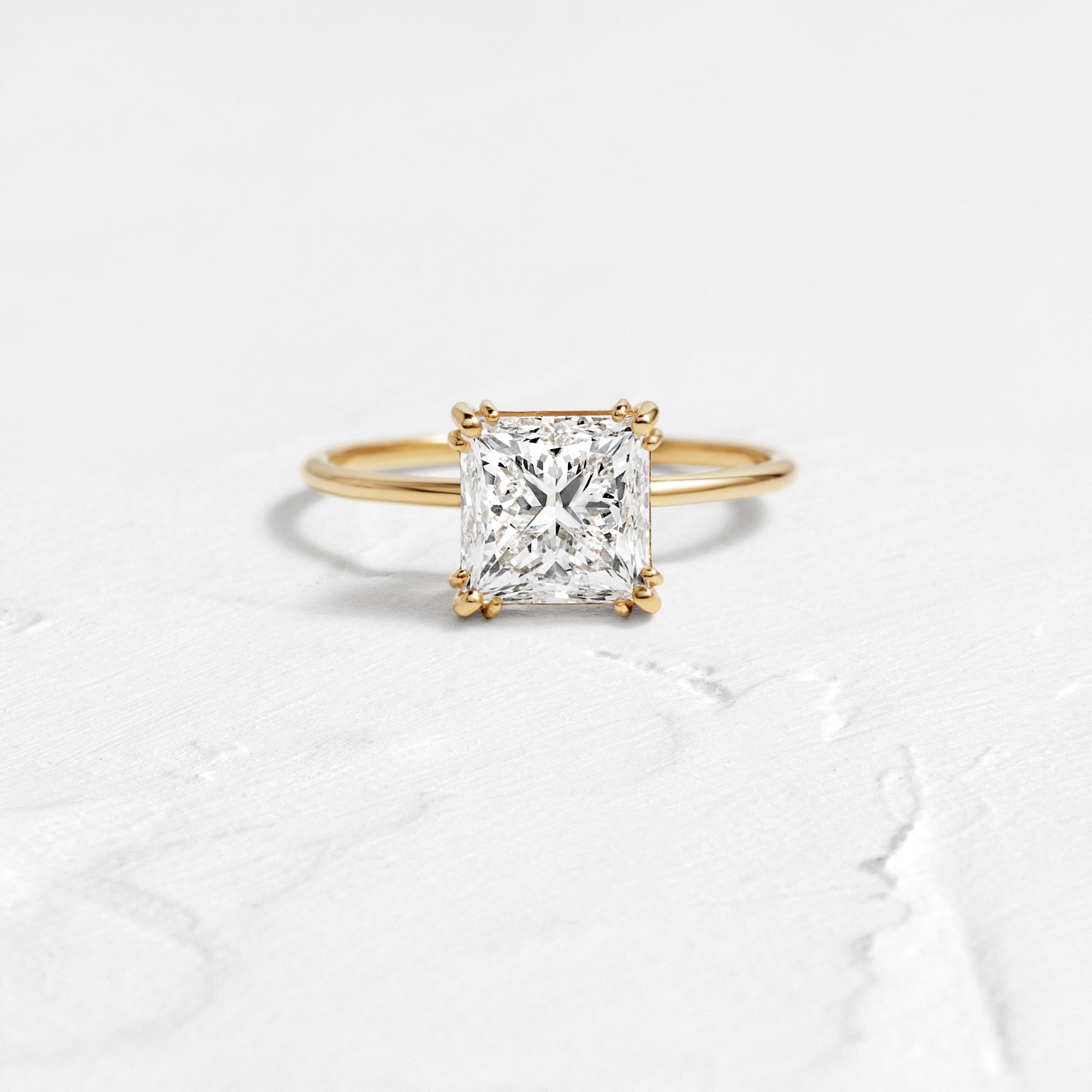 Solitaire Triple Prong-Radiant Lab Grown Diamond Engagement Ring