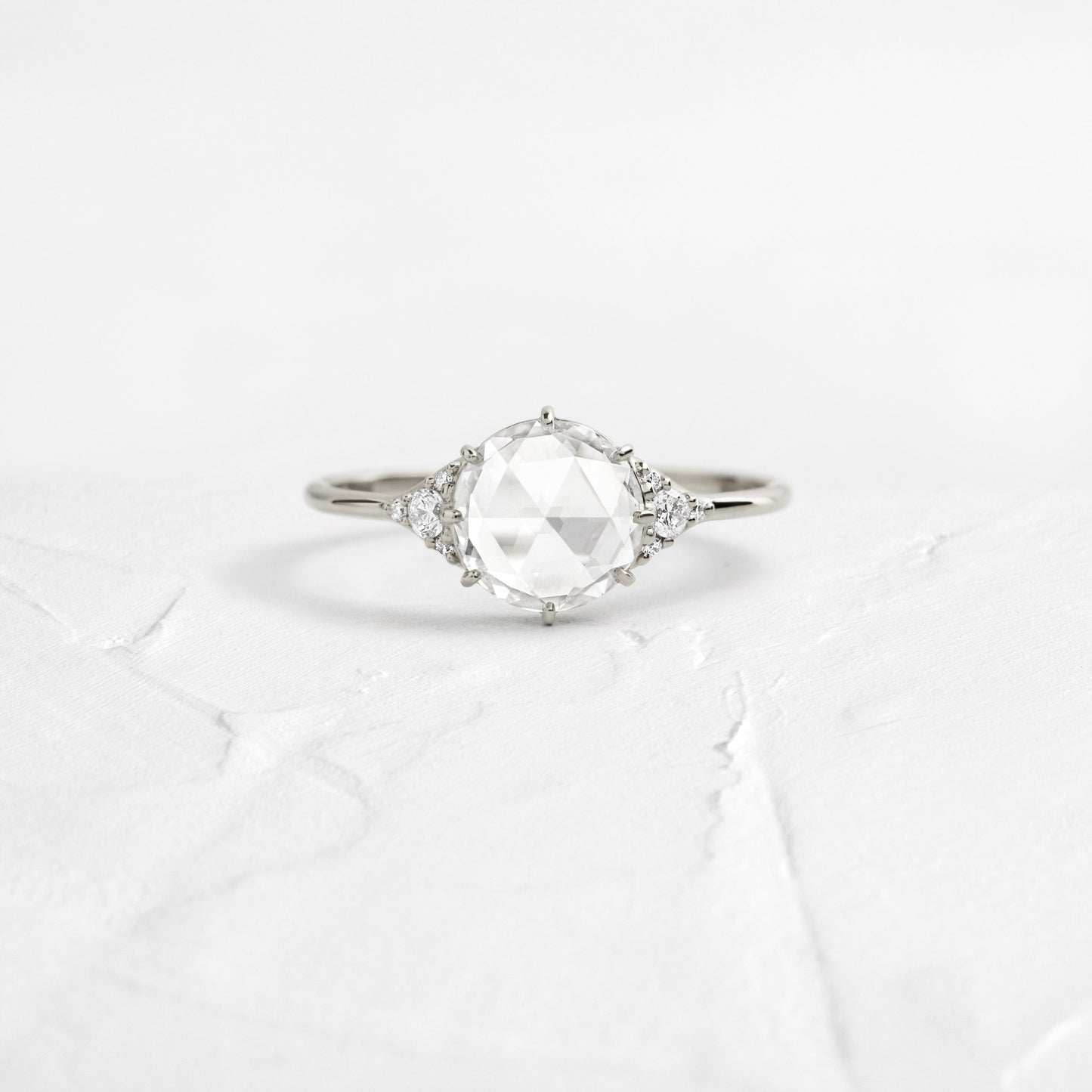 Cluster-Rose Cut Lab Grown Diamond Engagement Ring