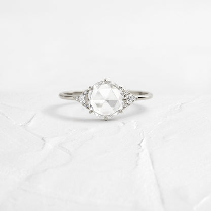 Cluster-Rose Cut Lab Grown Diamond Engagement Ring