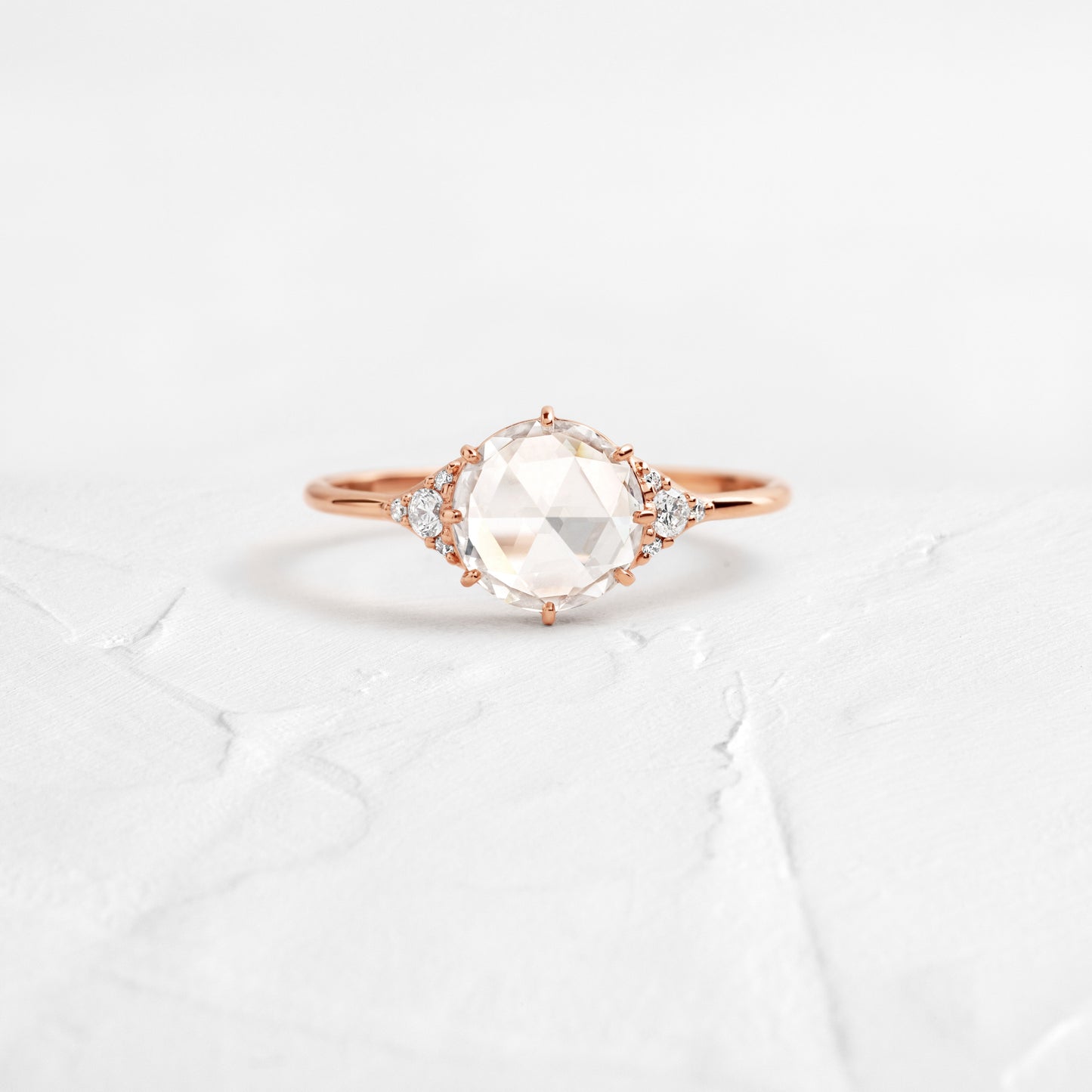 Cluster-Rose Cut Lab Grown Diamond Engagement Ring