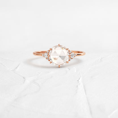 Cluster-Rose Cut Lab Grown Diamond Engagement Ring