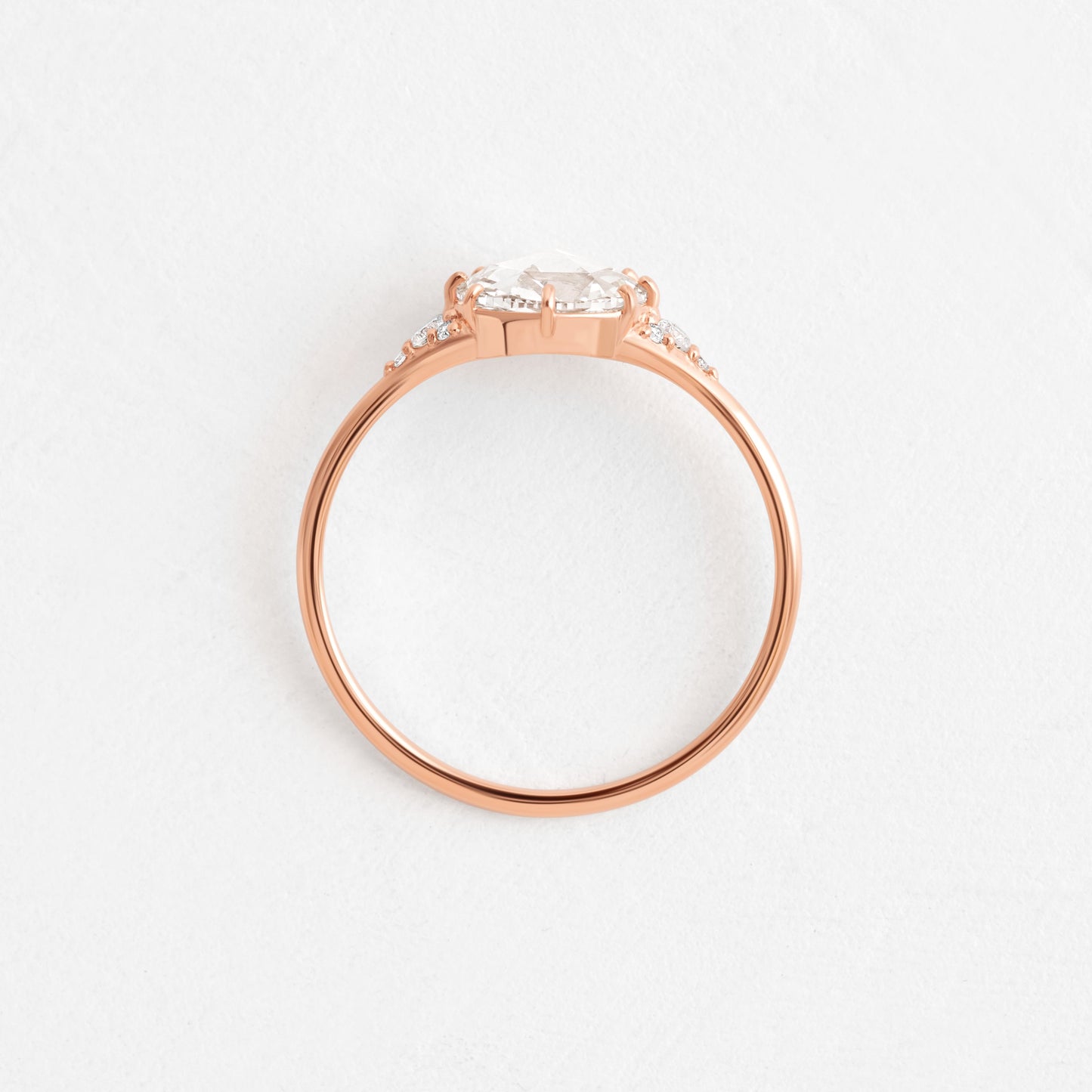 Cluster-Rose Cut Lab Grown Diamond Engagement Ring