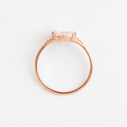 Cluster-Rose Cut Lab Grown Diamond Engagement Ring
