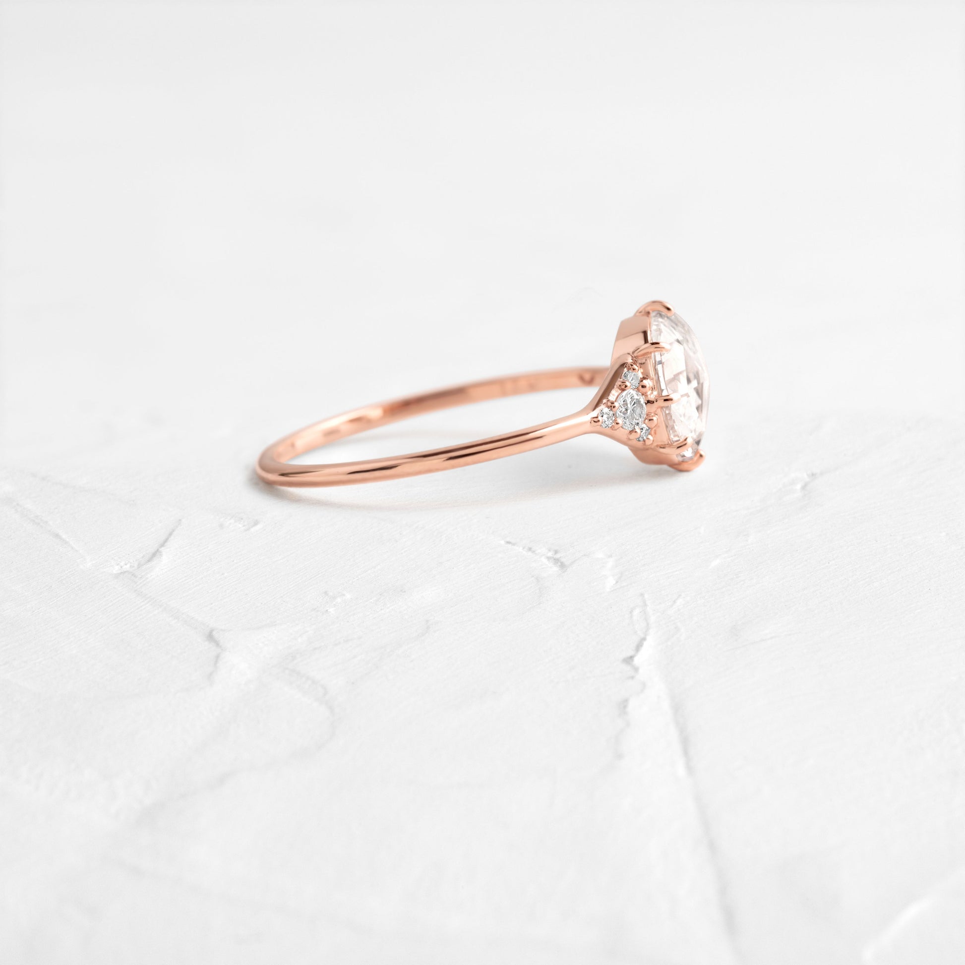 Cluster-Rose Cut Lab Grown Diamond Engagement Ring