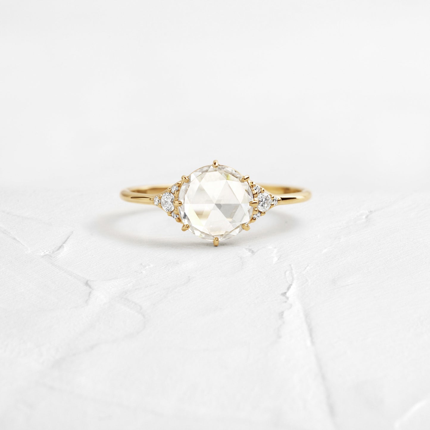Cluster-Rose Cut Lab Grown Diamond Engagement Ring