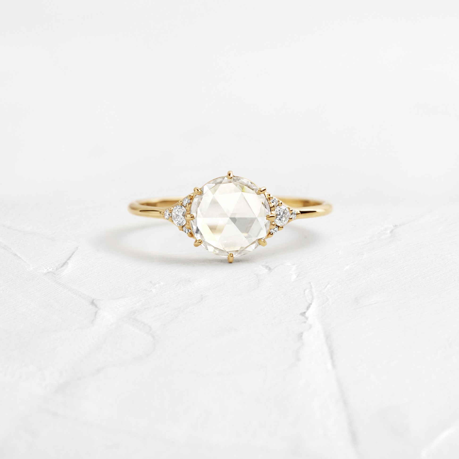 Cluster-Rose Cut Lab Grown Diamond Engagement Ring