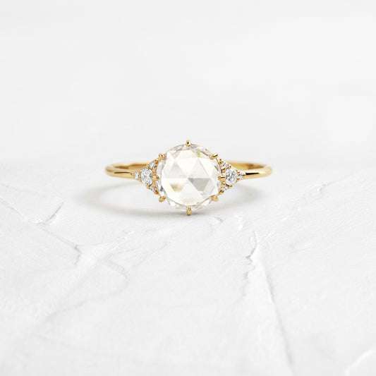Cluster-Rose Cut Lab Grown Diamond Engagement Ring