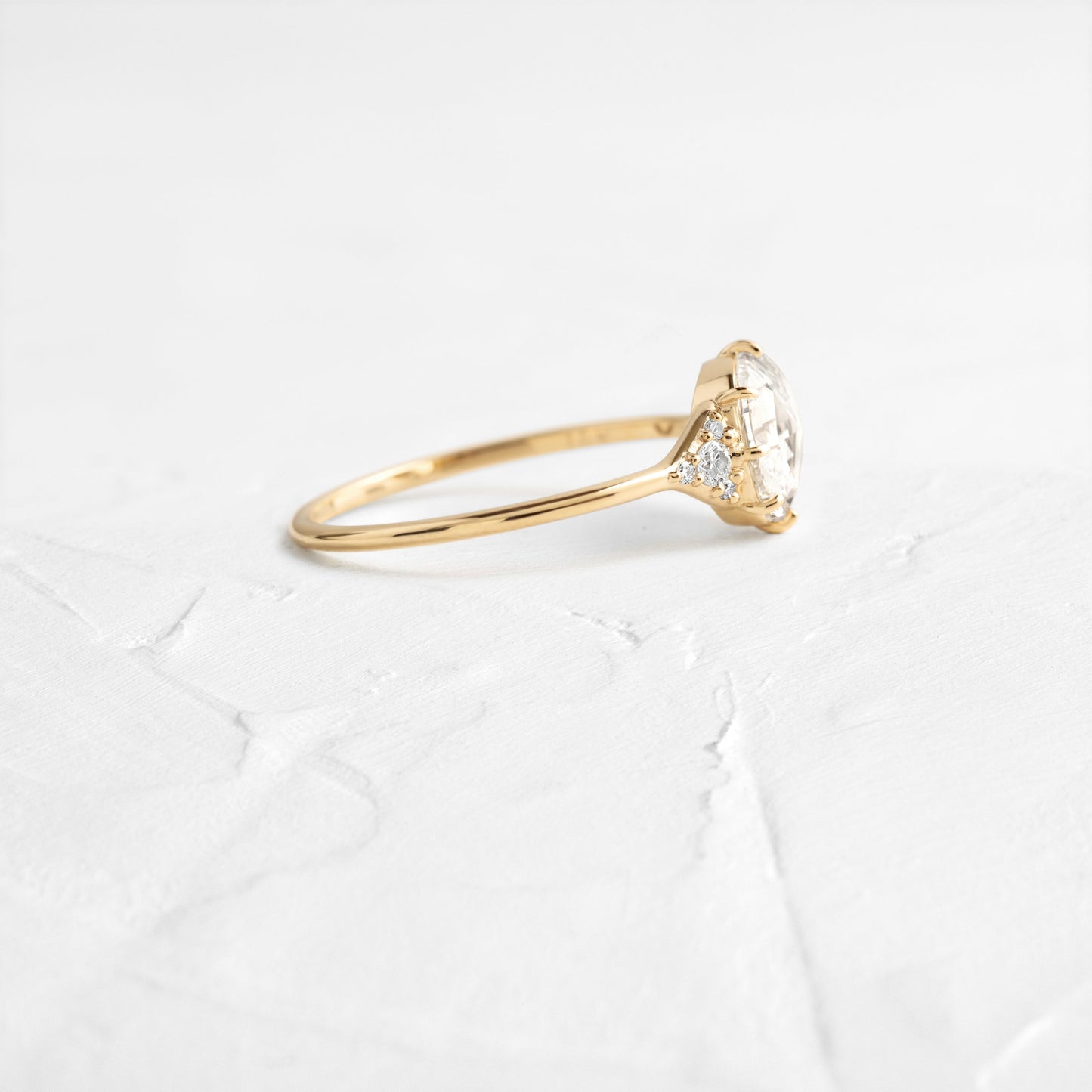 Cluster-Rose Cut Lab Grown Diamond Engagement Ring