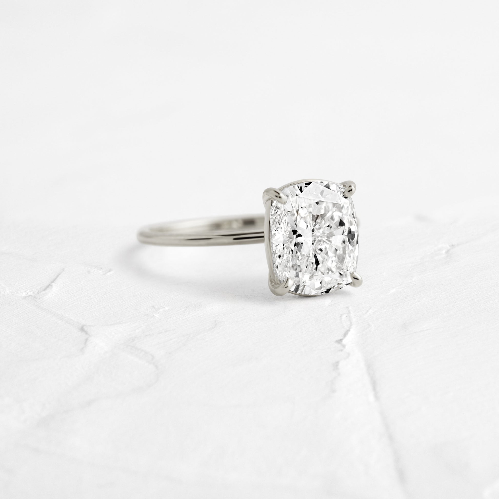 Solitaire-Elongated Cushion Lab Grown Diamond Engagement Ring