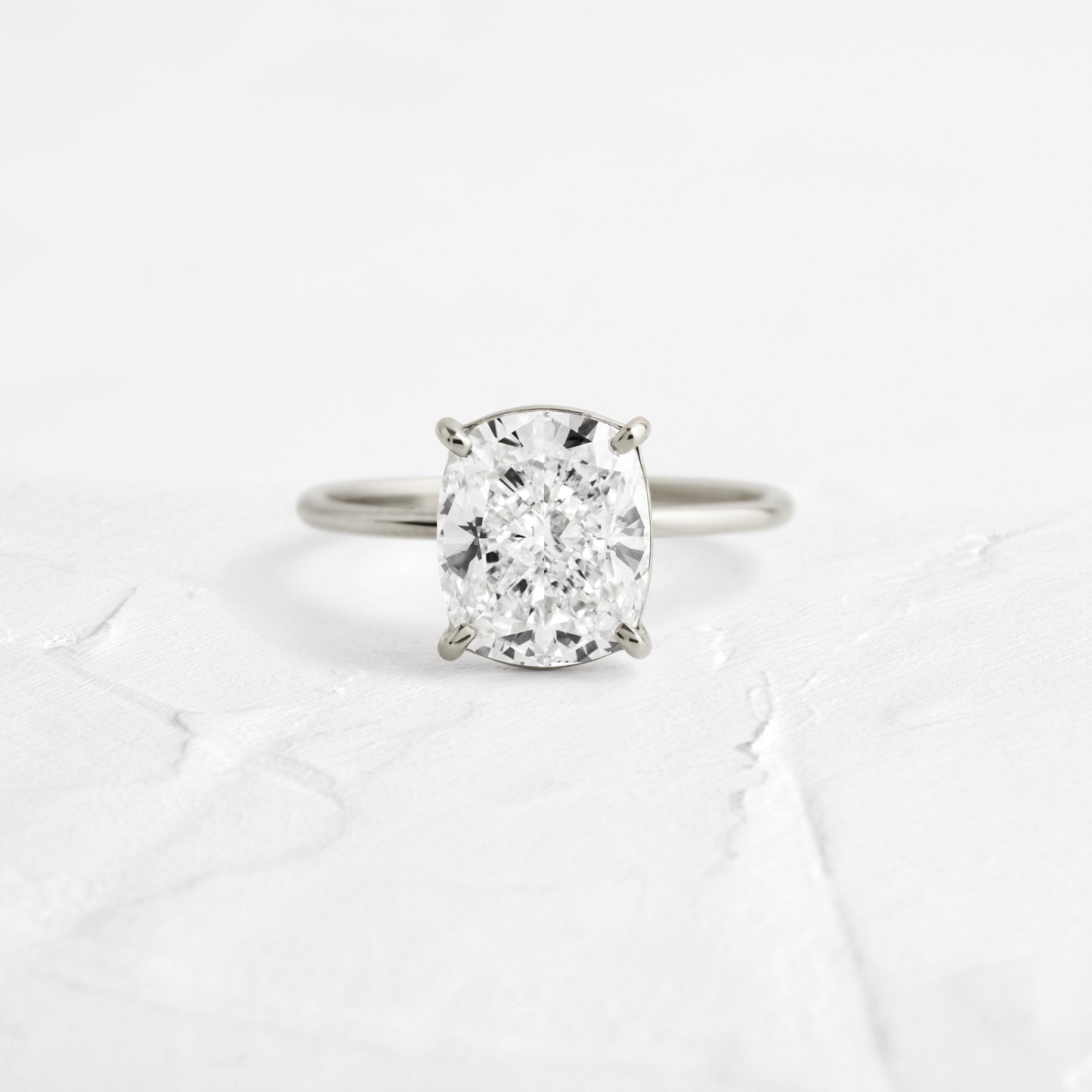 Solitaire-Elongated Cushion Lab Grown Diamond Engagement Ring