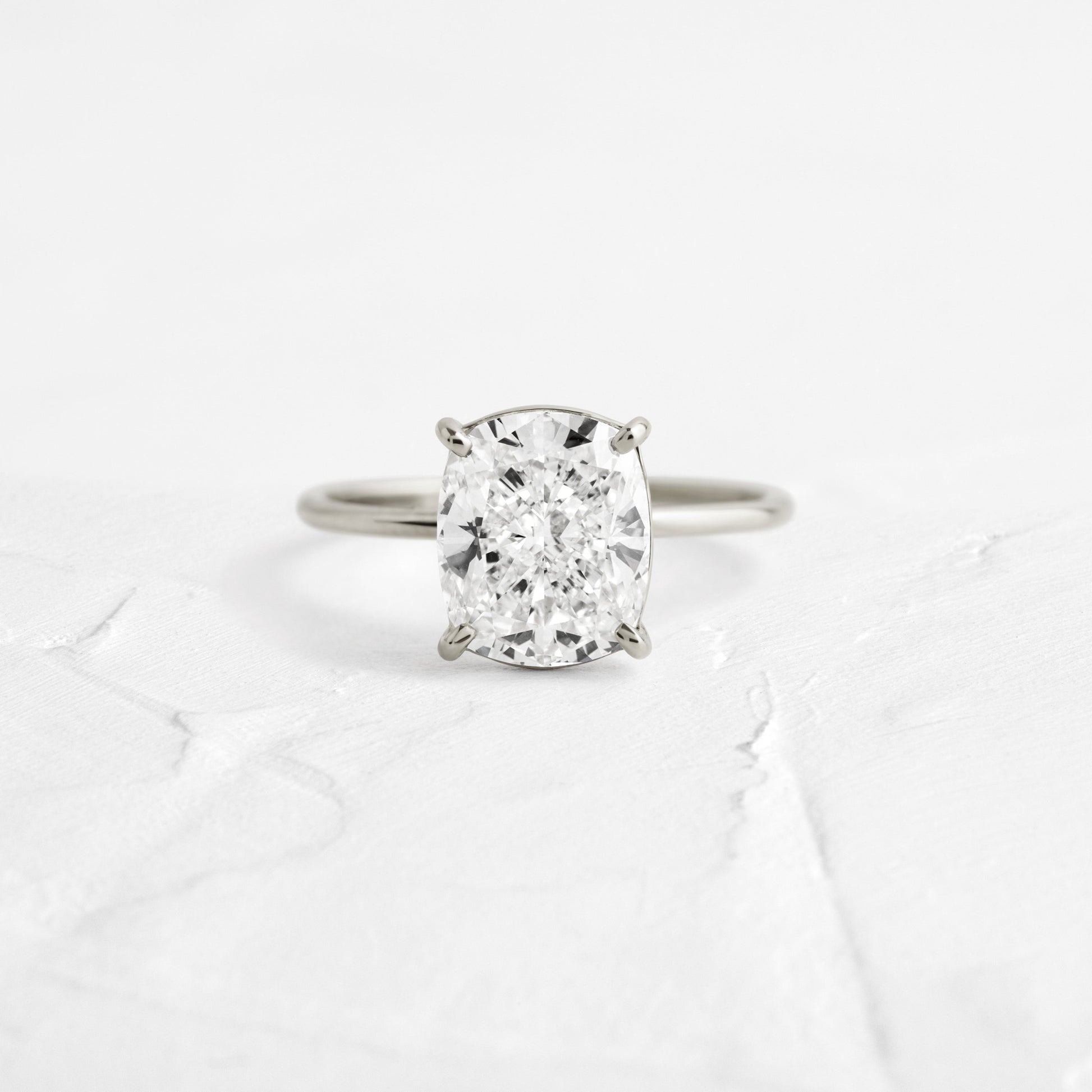 Solitaire-Elongated Cushion Lab Grown Diamond Engagement Ring