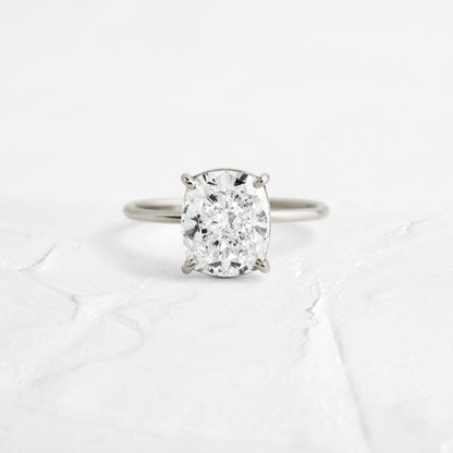 Solitaire-Elongated Cushion Lab Grown Diamond Engagement Ring