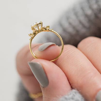 Cluster-Round Lab Grown Diamond Engagement Ring