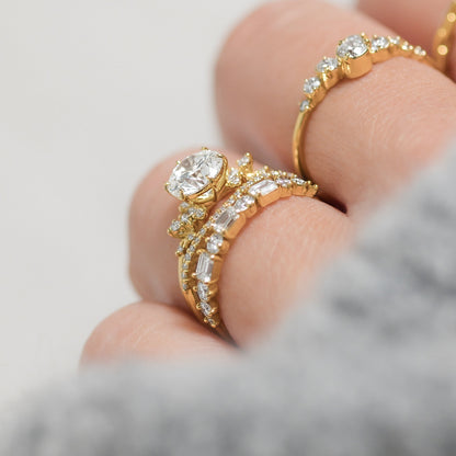 Cluster-Round Lab Grown Diamond Engagement Ring