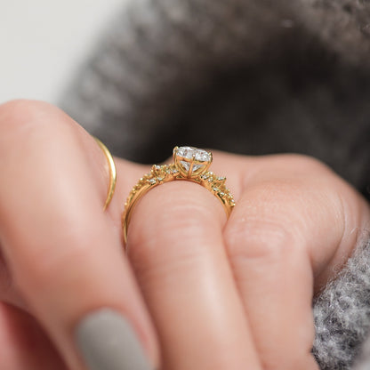 Cluster-Round Lab Grown Diamond Engagement Ring