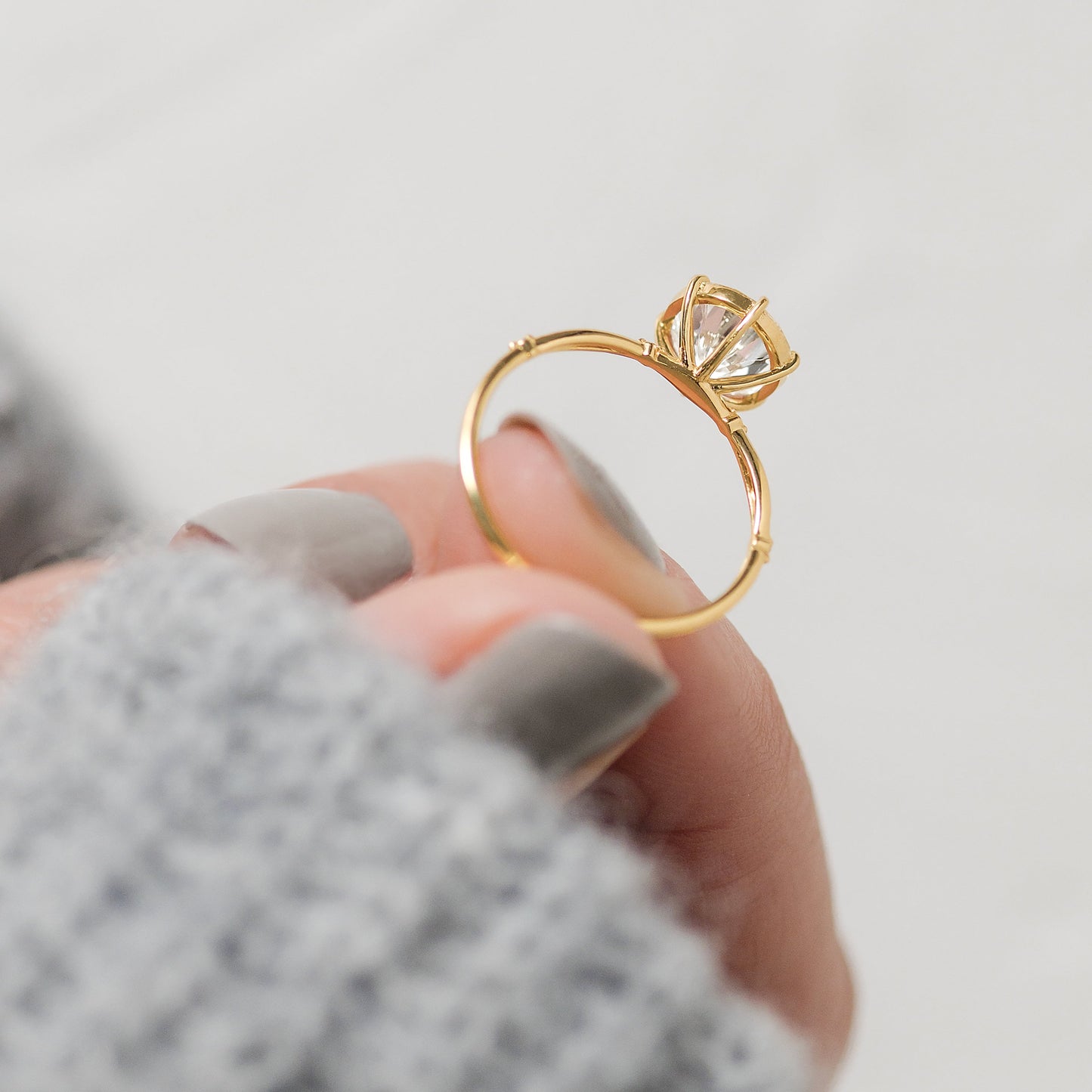 Criss Cross & Dainty Pave-Round Lab Grown Diamond Engagement Ring