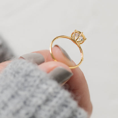 Criss Cross & Dainty Pave-Round Lab Grown Diamond Engagement Ring