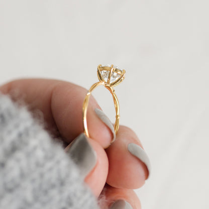 Criss Cross & Dainty Pave-Round Lab Grown Diamond Engagement Ring