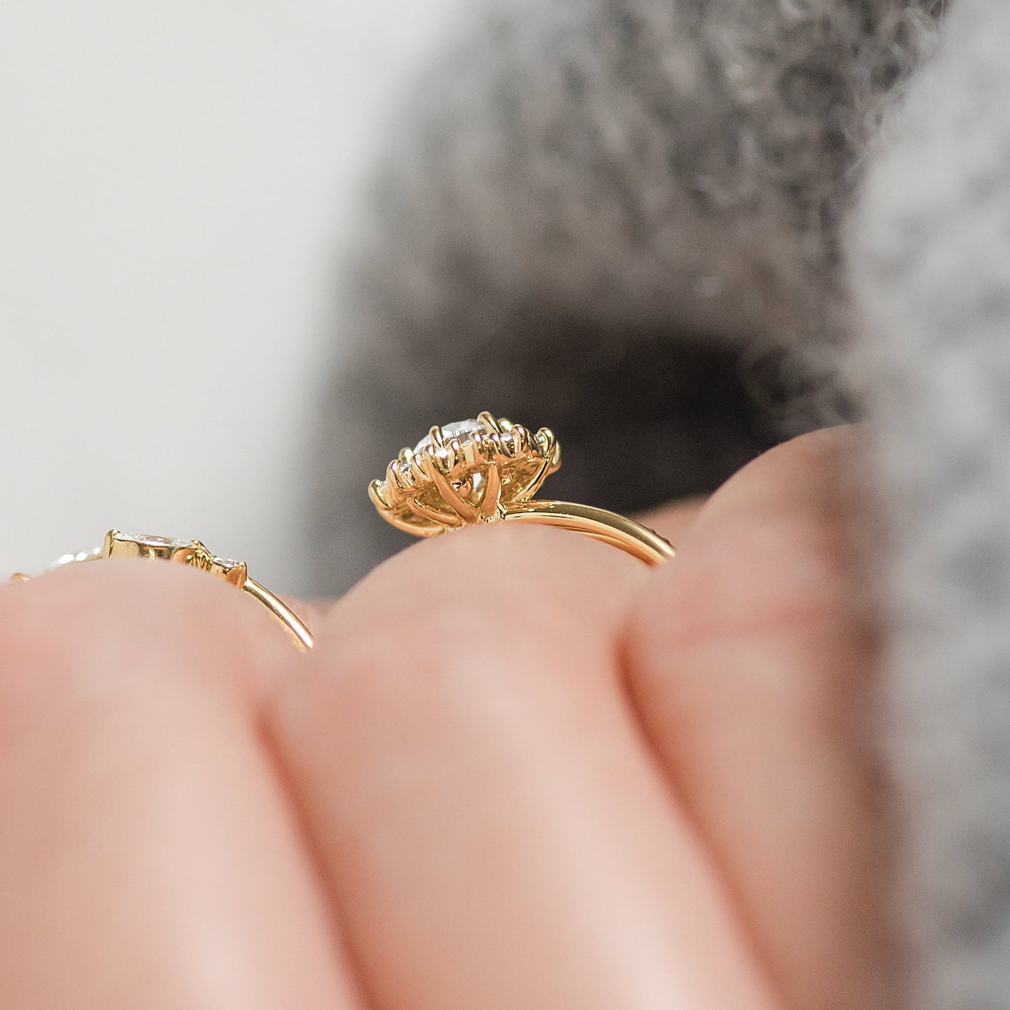 Halo-Round Lab Grown Diamond Engagement Ring