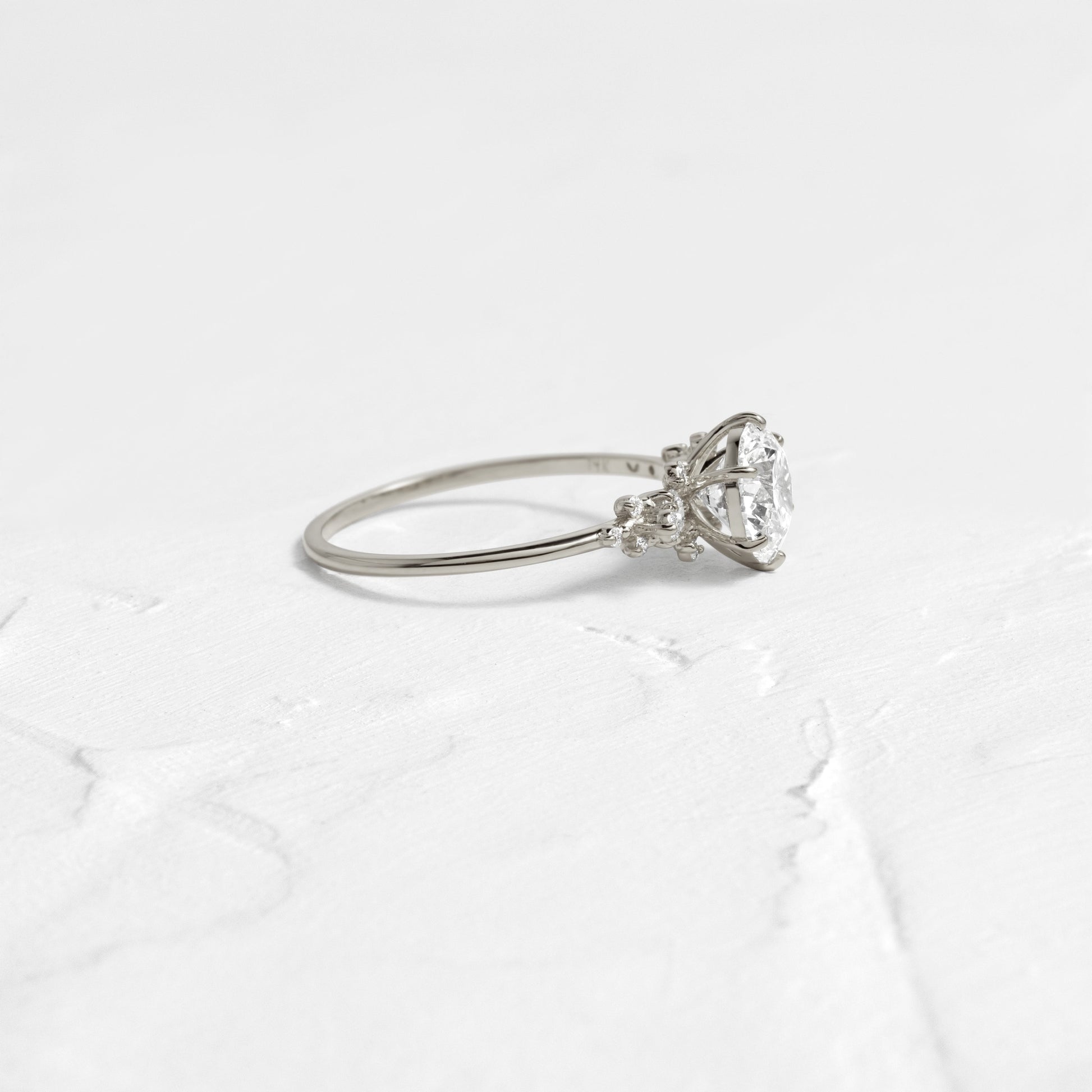Cluster-Round Lab Grown Diamond Engagement Ring