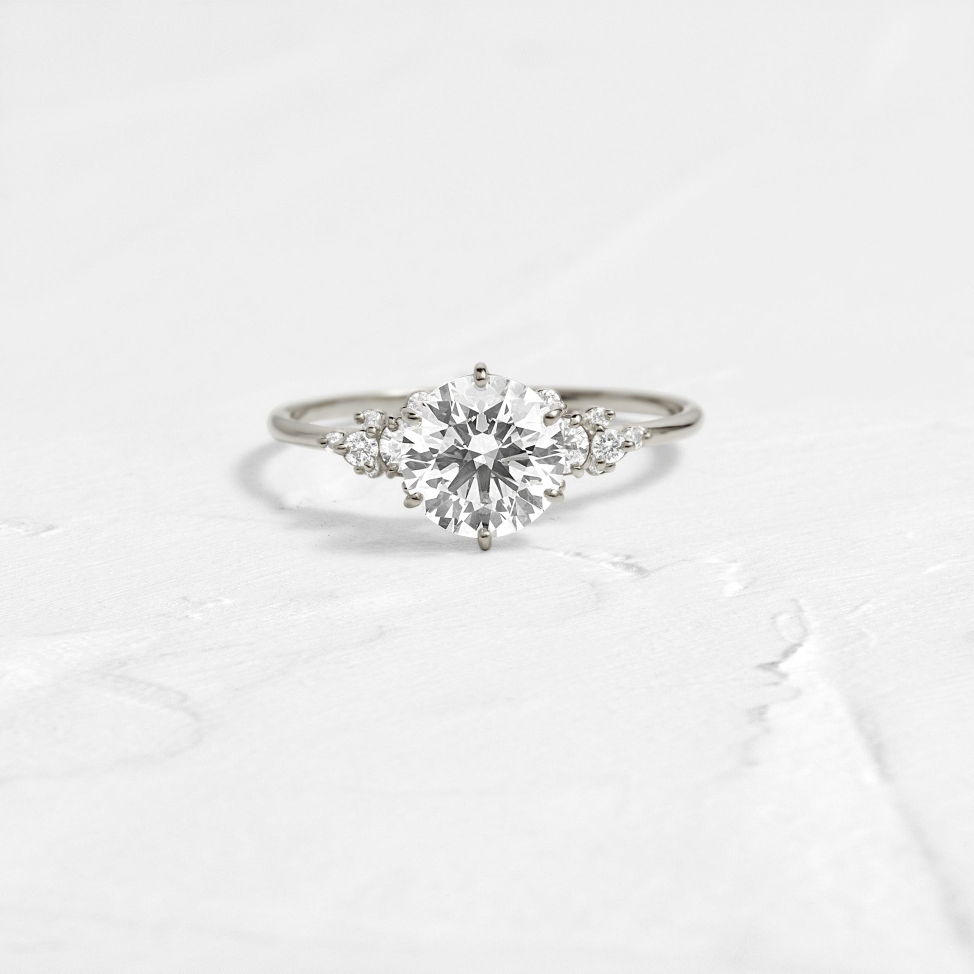 Cluster-Round Lab Grown Diamond Engagement Ring