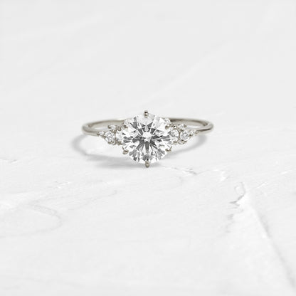 Cluster-Round Lab Grown Diamond Engagement Ring
