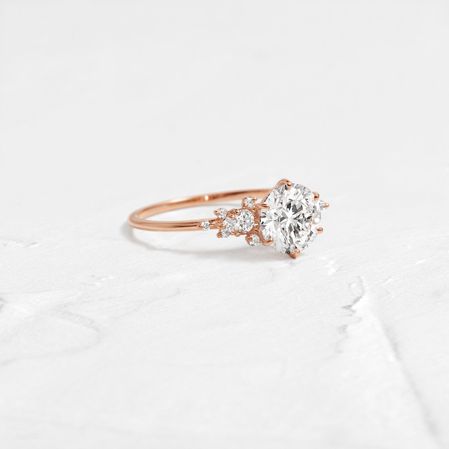Cluster-Round Lab Grown Diamond Engagement Ring