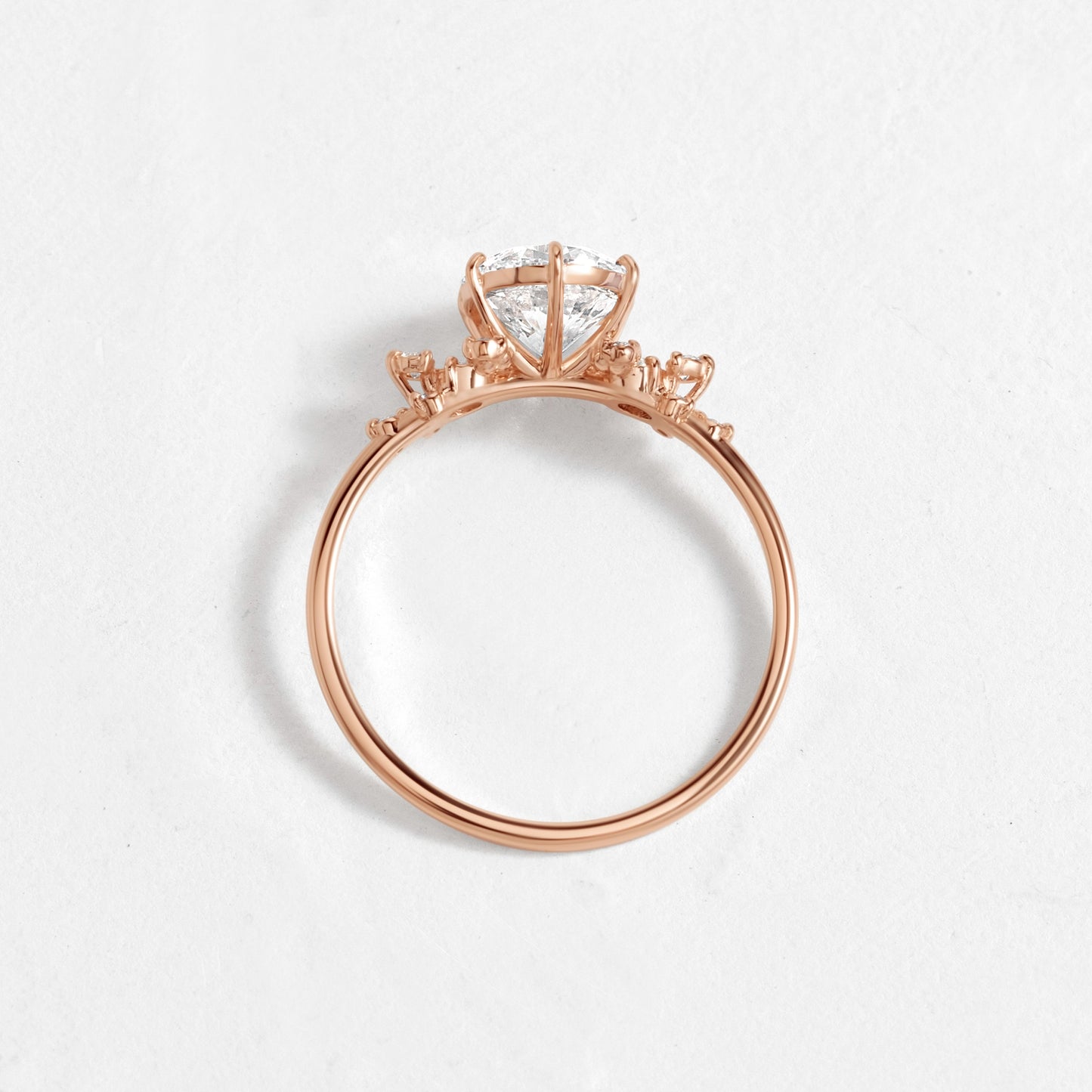 Cluster-Round Lab Grown Diamond Engagement Ring